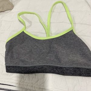 Neon green and gray lululemon sports bra